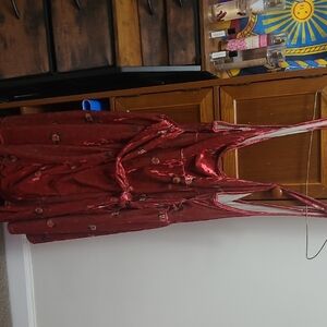 Red Floral Sleeveless Dress